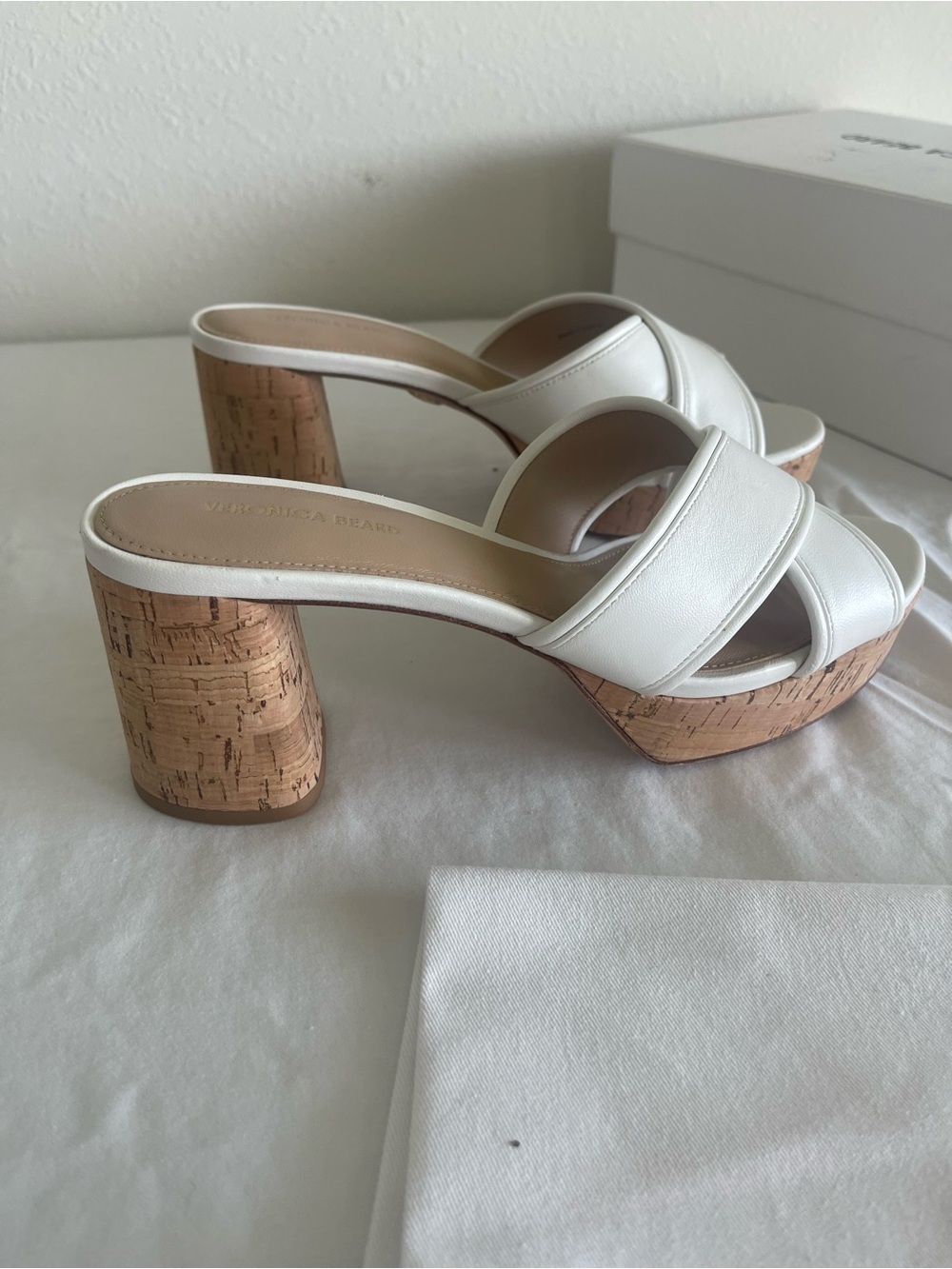 Veronica Beard  Dory White Leather Women's Sandal Heels Size 9 M  $395 NEW - Picture 6 of 14